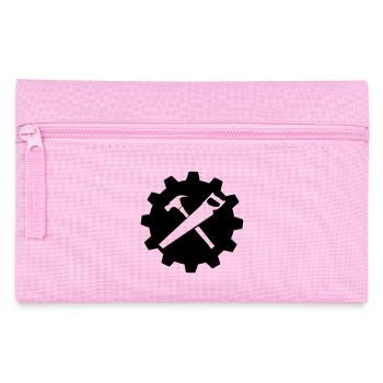 Teamwork carpenter hammer and saw logo gear - Pencil Case - pink - Front