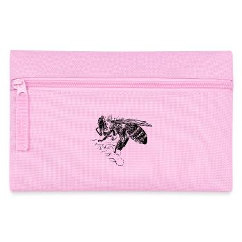 Petite abeille mignonne sur une fleur de fleur - Trousse - rose - Devant