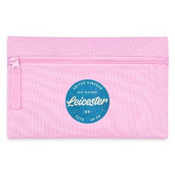 Leicester Retro Roundel Badge - Pencil Case - pink - Front
