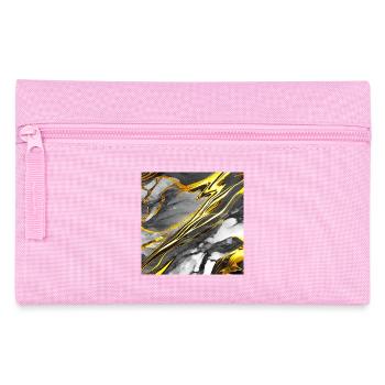 Marble Black Gold Texture - Pencil Case - pink - Front