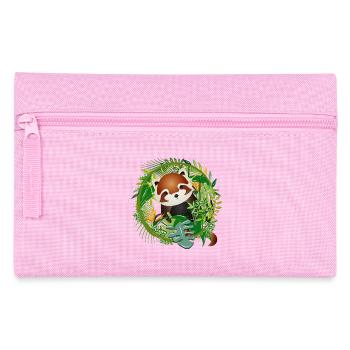 zauberhafter kleiner roter Panda Bär im Dschungel - Federtasche - Rosa - Vorne