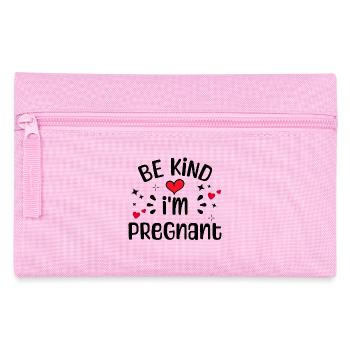 Heart Pregnancy Pregnant Statement Mother - Pencil Case - pink - Front