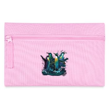 Penguins in the water - Pencil Case - pink - Front