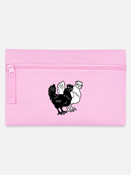Zwei Hühner - Federtasche - Rosa