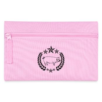 Cochon transparent cochon dans une couronne de laurier - Trousse - rose - Devant