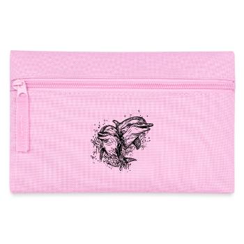 Dauphins vintage mignons et souriants - Trousse - rose - Devant