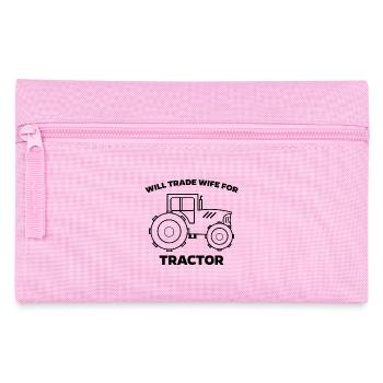Cooler Spruch Traktor Bauer Landleben Nutzfahrzeug - Federtasche - Rosa - Vorne