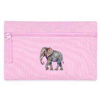 Colorful Mandala Elephant - Pencil Case - pink - Front
