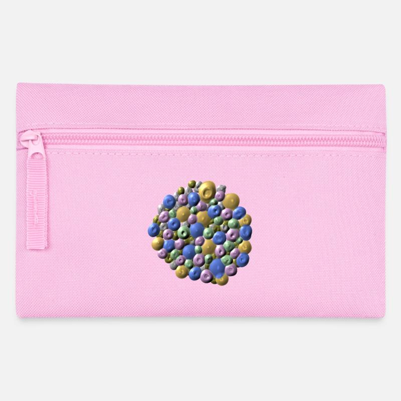 Structure moléculaire colorée aux couleurs pastel - Trousse - rose