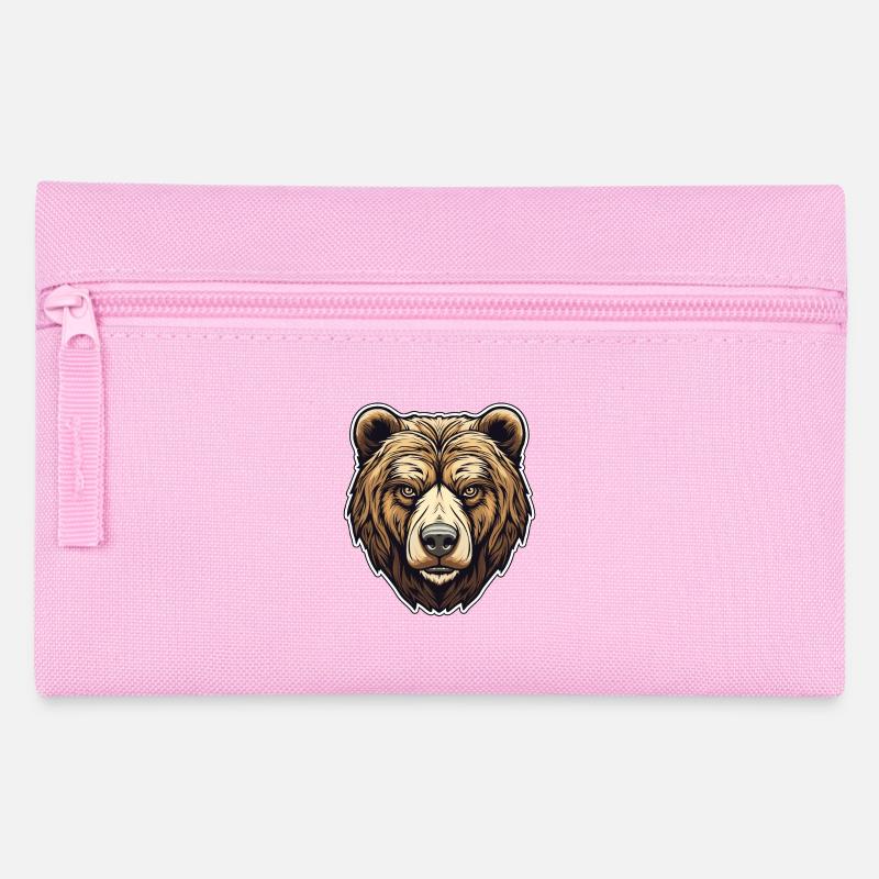 Visage d’ours brun - charme de la nature - Trousse - rose