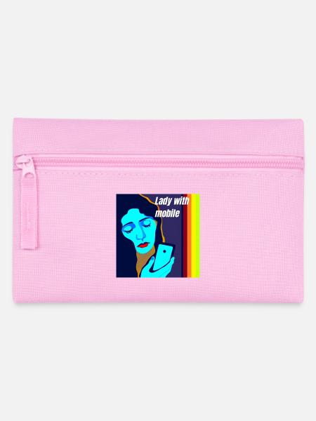 Madonna mit Handy - Federtasche - Rosa