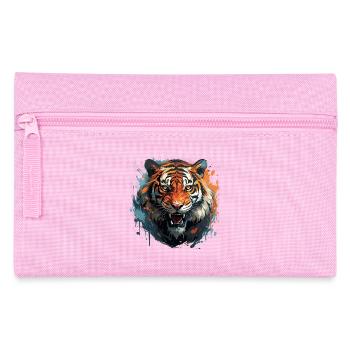 Bengal Tiger – King Tiger Face Zoo - Pencil Case - pink - Front