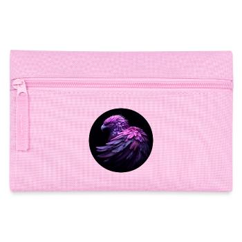 purple eagle against black background - Pencil Case - pink - Front