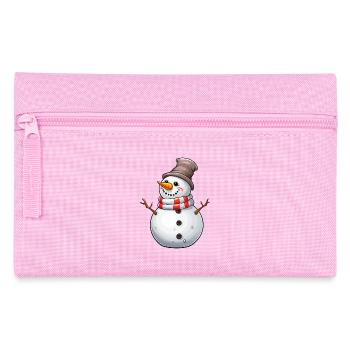 Snowman with top hat and scarf - Pencil Case - pink - Front