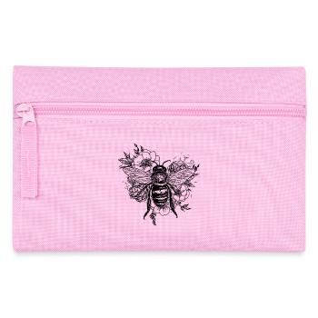 Fleissige Biene auf einer Blüten Blumen - Federtasche - Rosa - Vorne