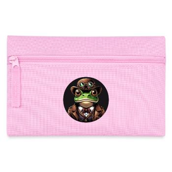 Frosch im Steampunk Outfit - Federtasche - Rosa - Vorne
