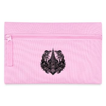 Mondschein hinter exotischem Thailand Tempel - Federtasche - Rosa - Vorne