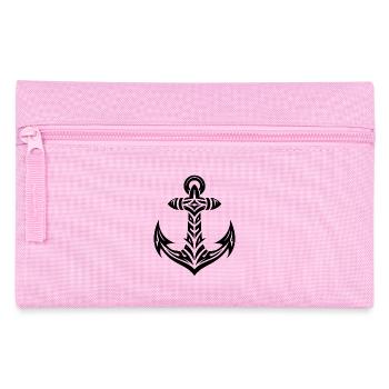 Eleganter Anker mit im Tribal Tattoo Style - Federtasche - Rosa - Vorne