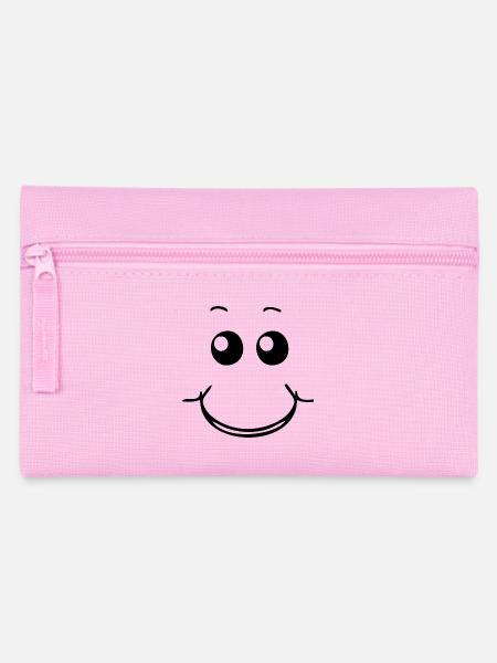 Lächelndes Gesicht - Federtasche - Rosa