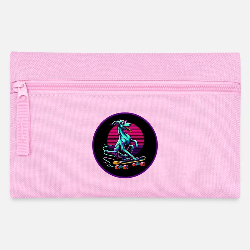 Skating Whippet - Federtasche - Rosa