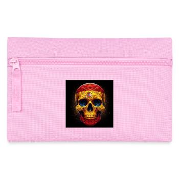 Crâne peint avec le drapeau de l’Espagne - Trousse - rose - Devant