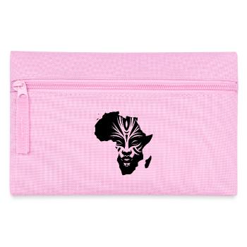 Africa Continent Masks Jewelry Tattoo - Pencil Case - pink - Front