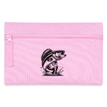 Eleganter springender Zander Raubfisch - Federtasche - Rosa - Vorne