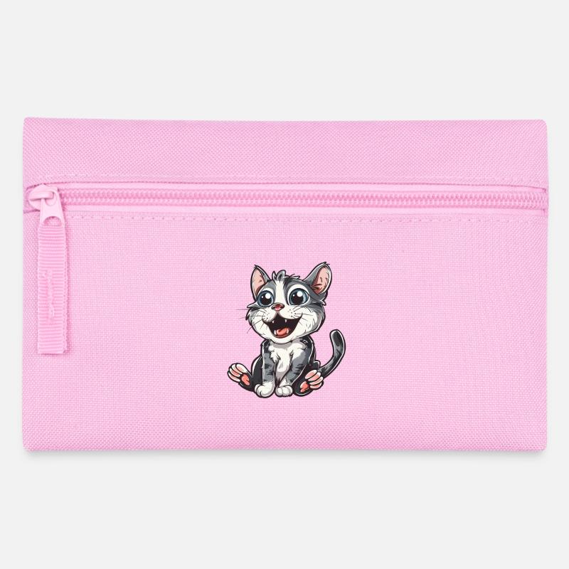 Verspieltes Kätzchen Mit Großen Augen - Federtasche - Rosa