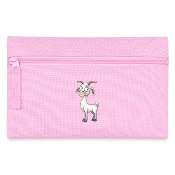 Funny white goat with a mischievous smile - Pencil Case - pink - Front