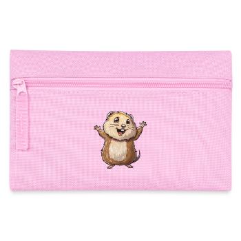 Le lemming joyeux vous invite - Trousse - rose - Devant