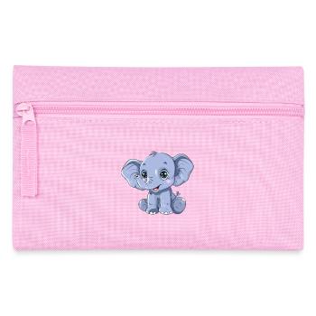 Cute blue elephant with big eyes - Pencil Case - pink - Front