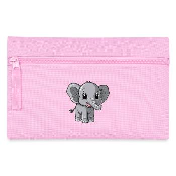 Niedlicher Grauer Baby Elefant Blick - Federtasche - Rosa - Vorne
