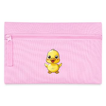 Cute yellow duckling with big eyes - Pencil Case - pink - Front