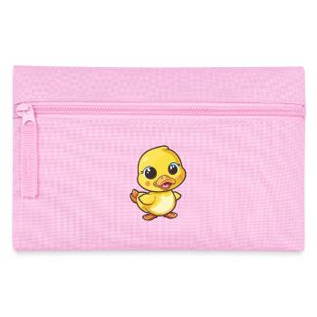 Süße Ente Winkt Mit Einem Lächeln - Federtasche - Rosa - Vorne