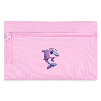 Verspielter Lächelnder Delfin - Federtasche - Rosa - Vorne