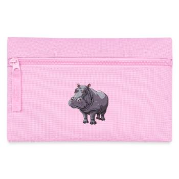 Funny hippo cartoon motif - Pencil Case - pink - Front