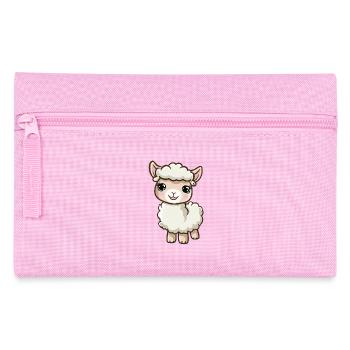 Niedliches Alpaka Mit Großen Augen - Federtasche - Rosa - Vorne