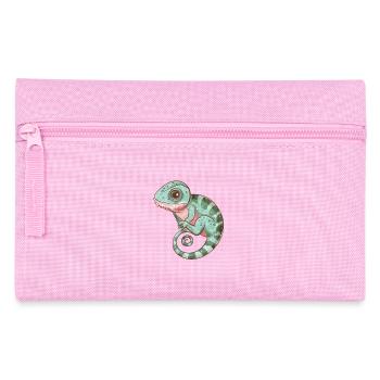 Vue en spirale caméléon coloré - Trousse - rose - Devant