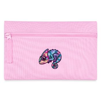 Buntes Chamäleon Große Augen Fantasie - Federtasche - Rosa - Vorne