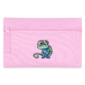 Big-eyed charm chameleon friends - Pencil Case - pink - Front