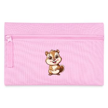 Cute Smiling Chipmunk - Pencil Case - pink - Front