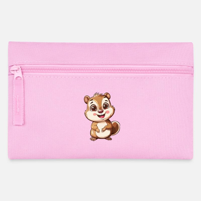 Niedliches Lächelndes Streifenhörnchen - Federtasche - Rosa