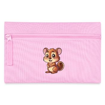 Niedlicher Cartoon Chipmunk Für Kinder - Federtasche - Rosa - Vorne