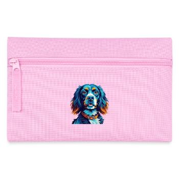 Blue Picardy Spaniel Dog Breed Cartoon Kawaii - Pencil Case - pink - Front