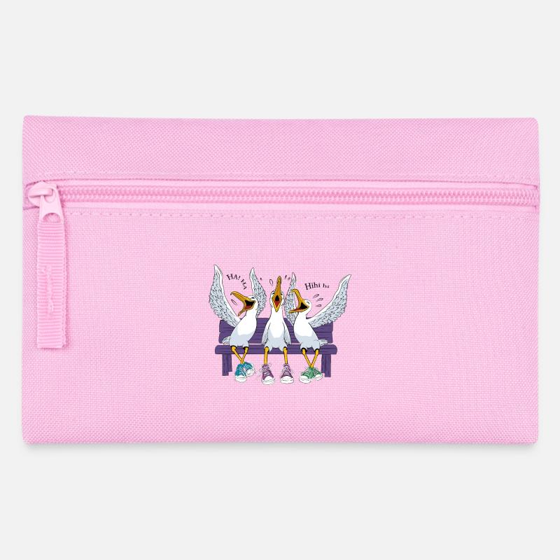 Möwen auf Strandbank - Federtasche - Rosa