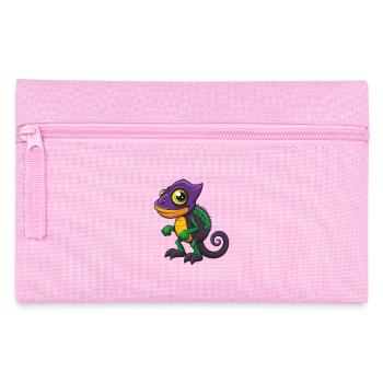 Caméléon Drôle Kawaii Dessin animé Personnage Clipart - Trousse - rose - Devant