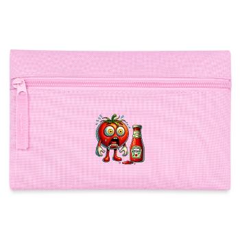 Lustiges Tomaten und Ketchup Design - Federtasche - Rosa - Vorne