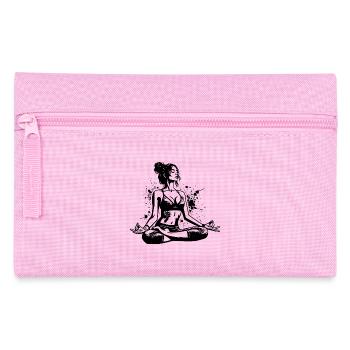 Yoga student doing relaxation exercise for the soul - Pencil Case - pink - Front