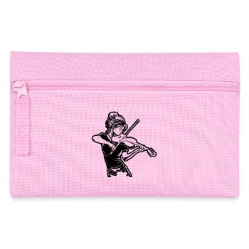 Geige Mädchen Zeichnung - Federtasche - Rosa - Vorne