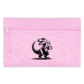 Dinosaure du matin avec tasse à café - Trousse - rose - Devant
